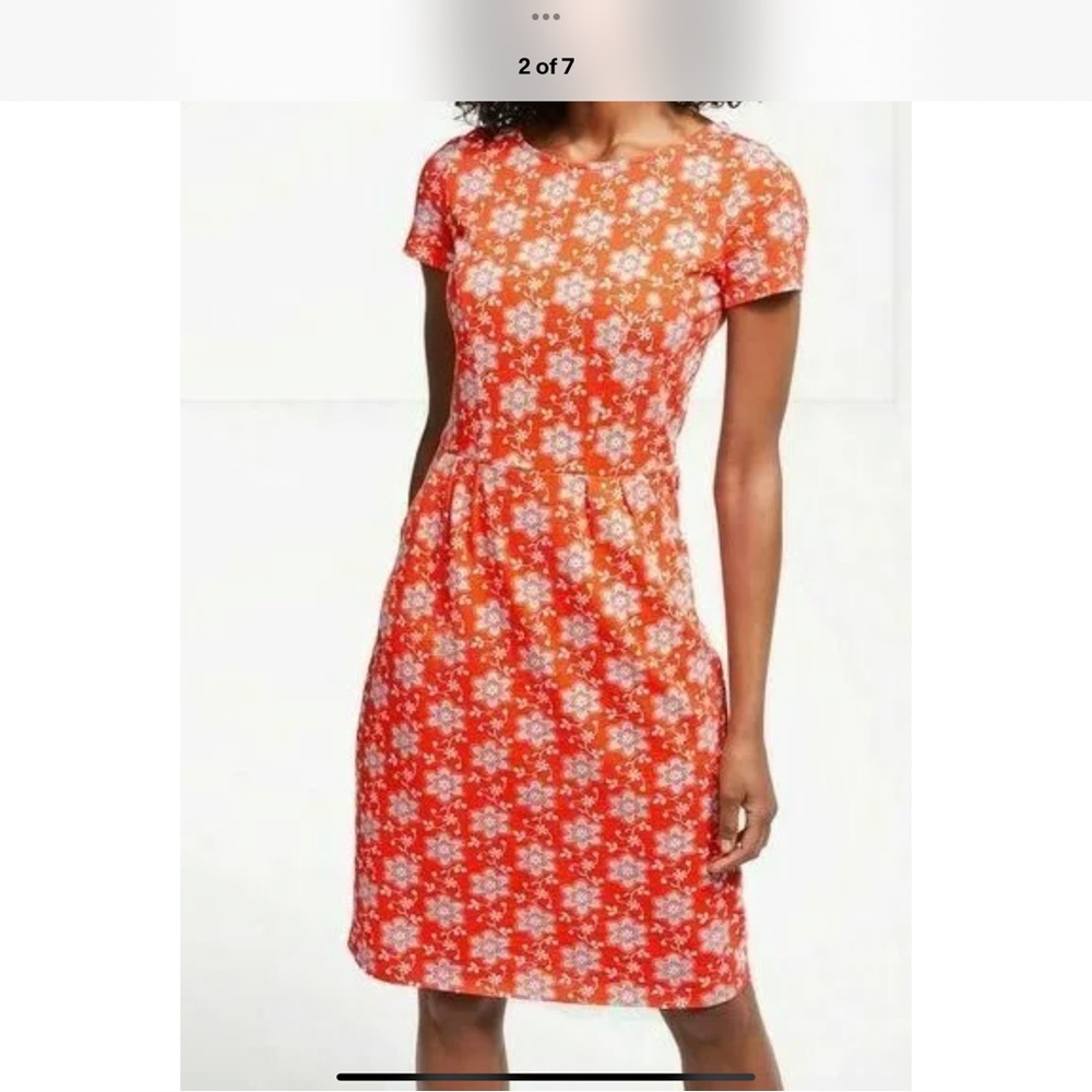 Boden Phoebe Jersey Dress tall orange floral 💐 NWOT US 18L XL